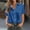 Blue, variant on Lapel Womens T Shirts Solid V-Neck Short Sleeve Spread Collar Blouse Office Fitted Workout Shirts Womens Summer Tops Green XL