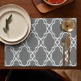thumbnail image 5 of Gray Geometric Pattern Summer Placemats Table Placemats Set Of 4-Linen Kitchen Washable Placemats Table Mats 11.8"x17.7" Non-Slip Heat Resistant, 5 of 6