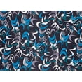 thumbnail image 2 of Zelouf Print On Ity  , Sewing, DIY, Crafts Fabric by the Yard, 940 Blk/teal, 3 Yard, 2 of 2