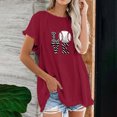 thumbnail image 2 of Camiseta informal para mujer, blusa estampada con cuello redondo y manga corta, Tops OAVQHLG3B Store  lin121212, 2 of 5