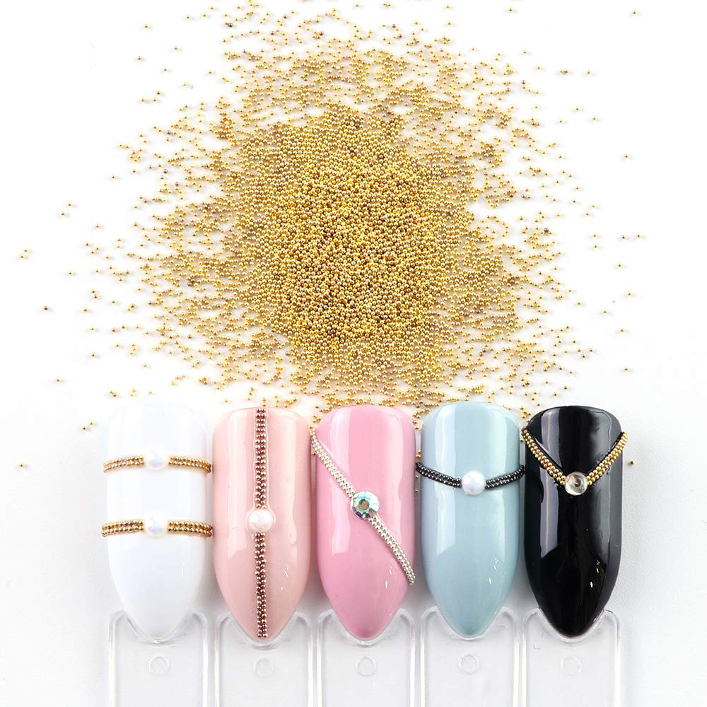 3D Nails Art Decoration Mini Metal Caviar Beads Gold Silver Rose Glod Black DIY Nail Design Accessories 4 Boxes