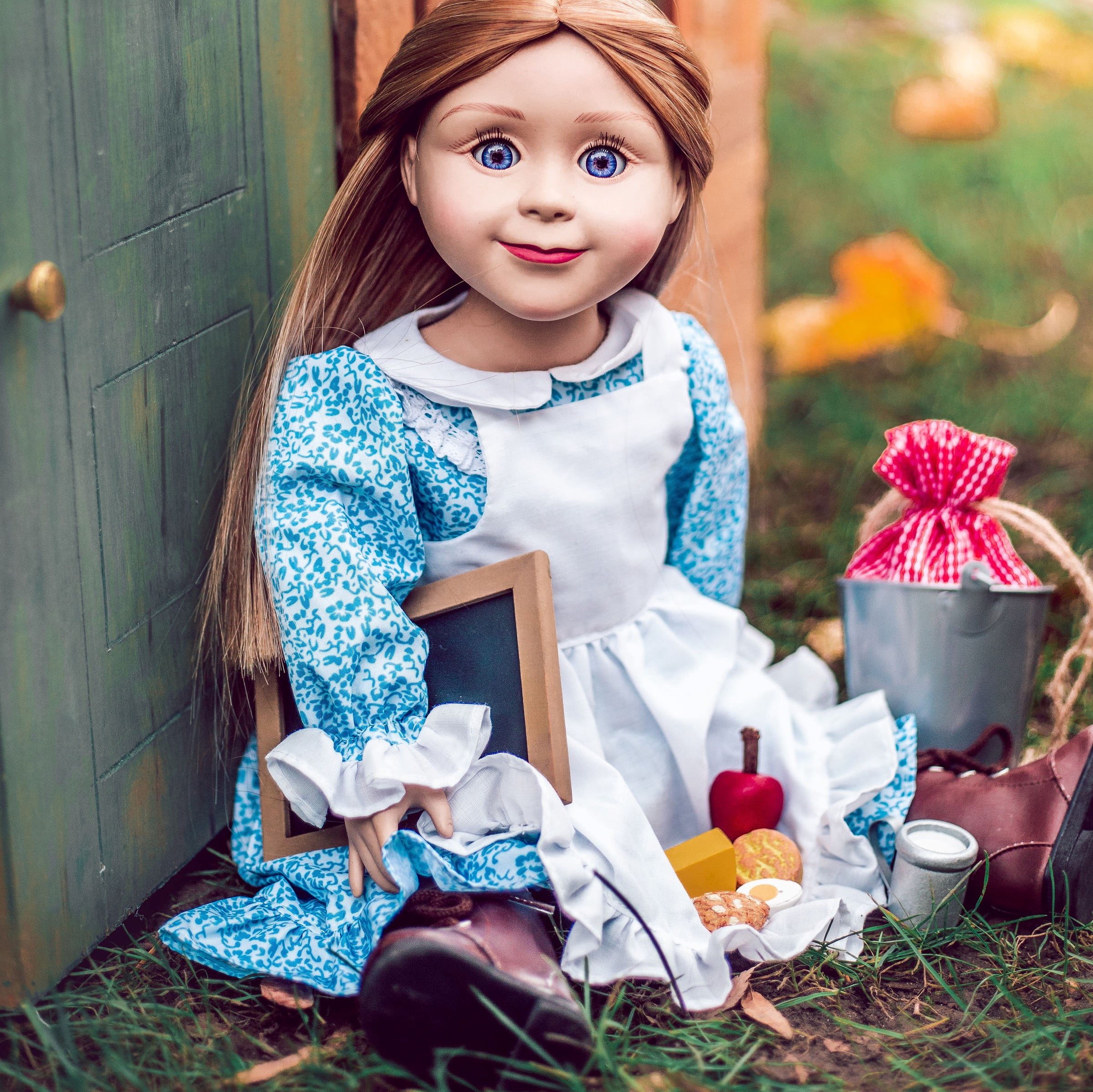 The Queen's Treasures 18 inch Doll Accessories, Little House on the Prairie 18 inch 8 Piece Doll School Lunch & Accessory Set, Compatible for Use with American Girl Dolls