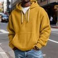 thumbnail image 2 of LNZGNM 1/4 Zip Pullover Men Waffle Solid Big and Tall Sweatshirts 1/4 Zipper Long Sleeve Drawstring Shirts with Pockets Athletic Outdoor Pullover,Yellow M, 2 of 7