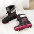 thumbnail image 4 of BURUDANI Toddlers Kids Boys Girls Winter Snow Boots Waterproof Outdoor Shoes KMONTE-1 GREY/FUCHSIA Size 3, 4 of 6