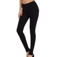 thumbnail image 4 of Sakkas Cotton Blend Solid Color Footless Stretch Leggings - Made in USA - Solid Black - Large, 4 of 6