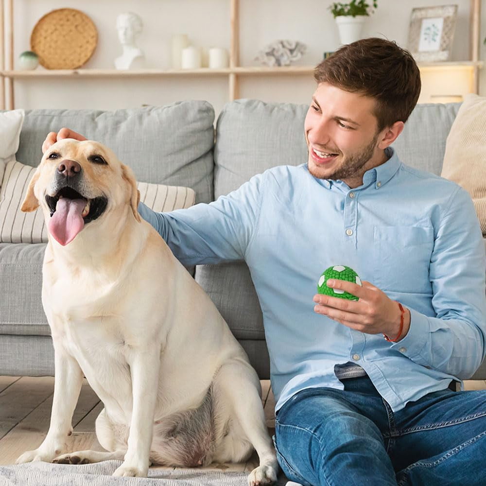 Immortal Toy for Aggressive Chewers, Squeaky Dog Ball Squeaky Dog Toys Natural Latex Rubber Balls for Small Dogs Puppies Cute Dog Squeak Toys Play Ball Tennis Ball, football, volleyball