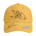 thumbnail image 4 of LIIPEE Man Baseball Cap Casual Father's Day Letter Graphic Printed Unique Handmade Customizable Hats Male Celebration Fashion Breathable Comfortable Daily Hats,Yellow,One Size, 4 of 4