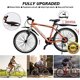 thumbnail image 3 of Juego de guardabarros para bicicleta de 24/26/27,5 pulgadas, 3 piezas, universal, cobertura completa, espesar, ampliar, guardabarros para bicicleta, guardabarros delantero y trasero MTB, 3 of 5