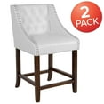 thumbnail image 3 of Flash Furniture Carmel Transitional Faux Leather Counter Stool, White, Set of 2, 3 of 14