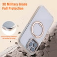 thumbnail image 6 of ROFAY Compatible with iPhone 16 Case [3X Military-Grade Drop Protection], Magnetic Kickstand & Ring Stand, Shockproof, Anti-Fingerprint, MagSafe Compatible - Silver, 6 of 8