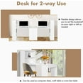 thumbnail image 6 of Computer Desk with Bookcase, 48” Modern Writing Table Desk with Storage Shelves and CPU Stand, Reversible Study Workstation for Home Office Bedroom (White), 6 of 18