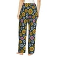 thumbnail image 3 of Uemuo Colorful Sunflowers Pattern Women's Wide Leg Palazzo Lounge Pants with Pockets Light Weight Loose Comfy Casual Pajama Pants-Large, 3 of 9