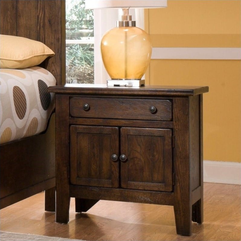 Broyhill Attic Heirlooms Vintage 1 Drawer Nightstand Rustic Oak Stain Walmart Com Walmart Com