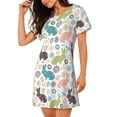 thumbnail image 2 of Balery Easter Rabbit Camisón de manga corta con cuello redondo para mujer, cómodo y elegante., 2 of 6