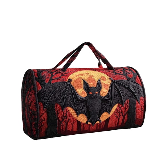ZhangC Halloween Themed Quilted Embroidered Tote Bag, 16x8x8 Inch Large Capacity Portable Travel Handbag, Embroidered Storage Tote for Party Supplies, Costumes, Gym and Daily Use