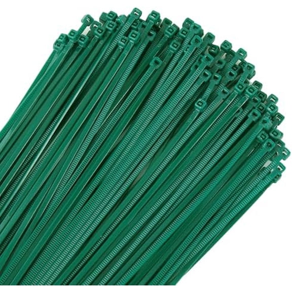 8 inch 3mm Dark Green Nylon Garden Cable Zip Ties Self Locking Cable Ties Twist Ties, Multi-Purpose Cable Tie (100 Pcs)