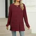 thumbnail image 4 of Camiseta de manga larga para mujer: jersey informal holgado, bolsillos, diseño a rayas, rayón/poliéster/spandex, lavable a máquina, 4 of 8