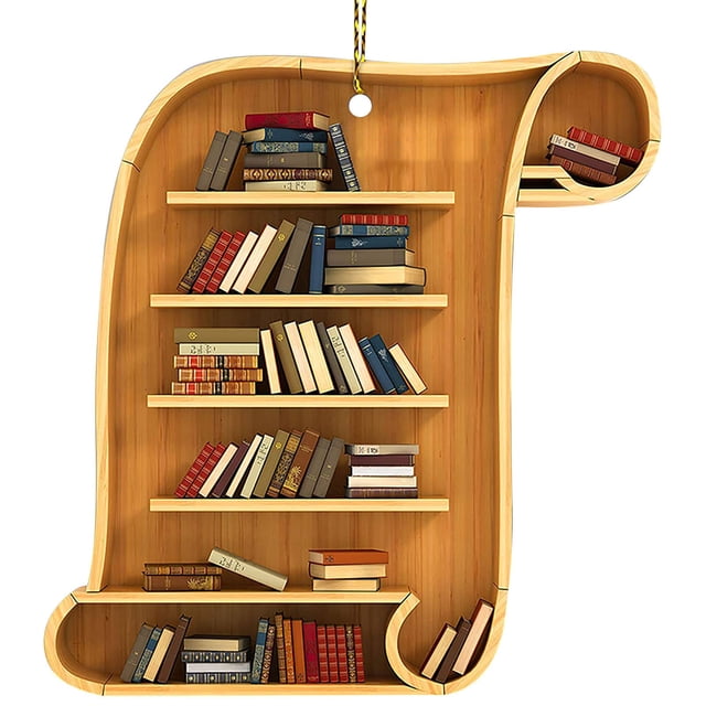 WIFKLSIIPG Book Lovers Heart Decorations Reading Books Christmas Decorations Librarian Books Decorations Books Stack Pendants