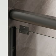Sunny Shower 60 in.W x 72 in.H Double Sliding Shower Door Dumb Black Finish Framed with 1/4 inch Clear Tempered Glass