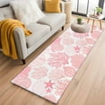 thumbnail image 2 of Rectangle Rug 2x6Ft Marine Coral Shell Starfish Soft Indoor Throw Rugs Carpets for Living Dining Bedroom Kids Room Non-Slip Playroom Crawl Rug Floor Mats Marine Life Pink, 2 of 9