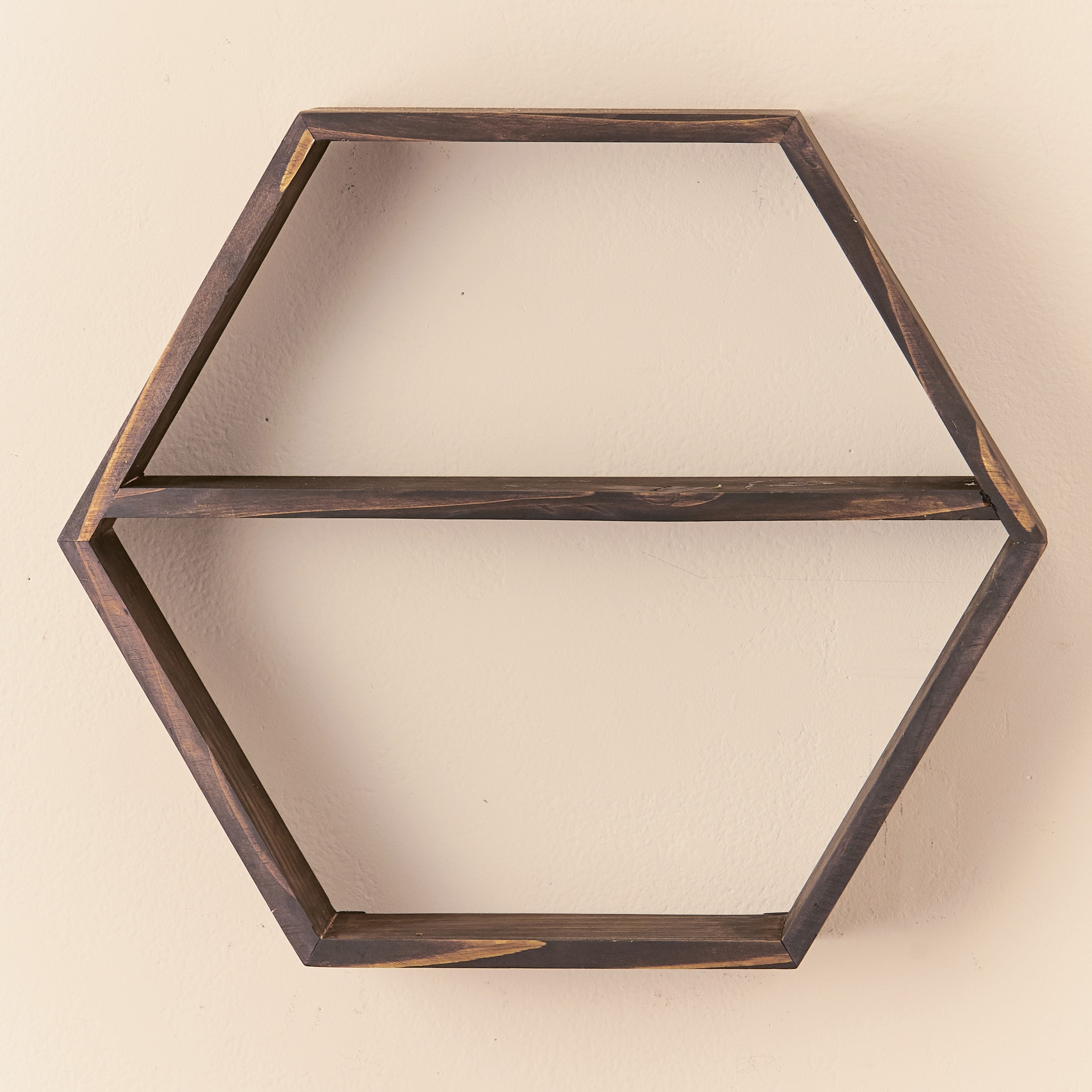 Hexagon Wall Shelf Floating Display Shelves with Middle