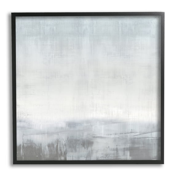 Stupell Industries Gray Contemporary Scenery Abstract Painting Black Framed Art Print Wall Art, 24 x 24
