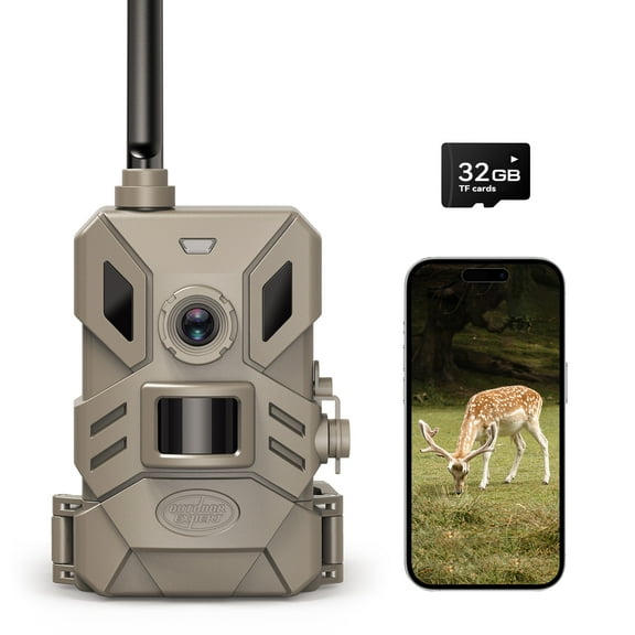 OUTDOOR EXPERT 4G Cellular Trail Camera,36MP Hunting Camera with No Glow 940nm IR Led Night Vision,HD Video IP66 Waterproof Game Cam,90FT Flash Range Wildlife Monitor