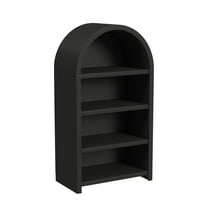 Woodridge Open Bookcase in Black with Grain