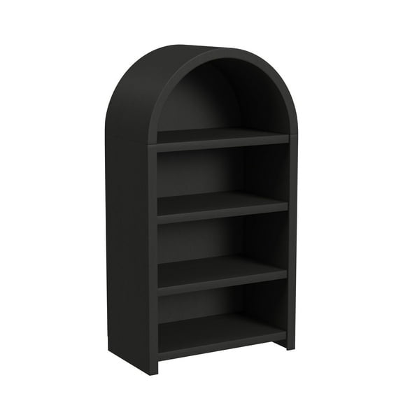 Woodridge Open Bookcase in Black with Grain