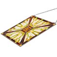 thumbnail image 1 of KFFKFF Stained Glass Window Panel, 20 x 21 in, Tiffany Style Hanging Transom Window Panel with Chain, Large Vertical Rectangle Stain Glass, 1 of 9