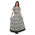 thumbnail image 2 of Moomaya Printed Cold Shoulder Cotton Crop Top Skirt Set Party Wear Ethnic Set, 2 of 6