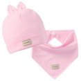 thumbnail image 2 of Bueautybox 2Pcs/Set Newborn Baby Soft Cap Hat Beanie with Ears Triangle Towel Scarf Bib, 2 of 7