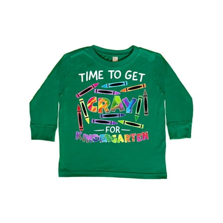

Inktastic Time to Get Cray for Kindergarten Back to School Gift Toddler Boy or Toddler Girl Long Sleeve T-Shirt