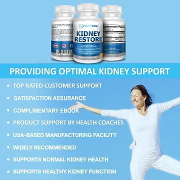 Healthy Kidney Kidney Restore: Kidney Detox Supplement plus Vitamins, for Normal Nutrition, Function & Health, 3 pack
