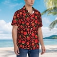 thumbnail image 6 of Uemuo Tomatoes And Chili Printed Regular Fit Short Sleeve Casual Hawaiian Shirt for Men,Aloha shirt,Tropical shirt,Floral print shirt,Vacation Beach shirt-3X-Large, 6 of 9