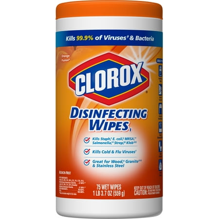 Clorox Disinfecting Wipes, Bleach Free Cleaning Wipes - Orange Fusion, 75 Count