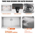 thumbnail image 5 of KFFKFF 30''x22'' Kitchen Sink, Farmhouse Kitchen Stainless Steel Sink,  Drop-In Single Bowl with Multi-functional Accessories, Ideal for Home Dishwasher, Preparation Area, 5 of 9