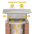 thumbnail image 4 of Dextrus 13" x 17" Fireplace Chimney Cap, Outdoor Chimney Cover, 304 Stainless Steel, with Flexible Metal Strips, Bolts & Gloves Included, 4 of 6
