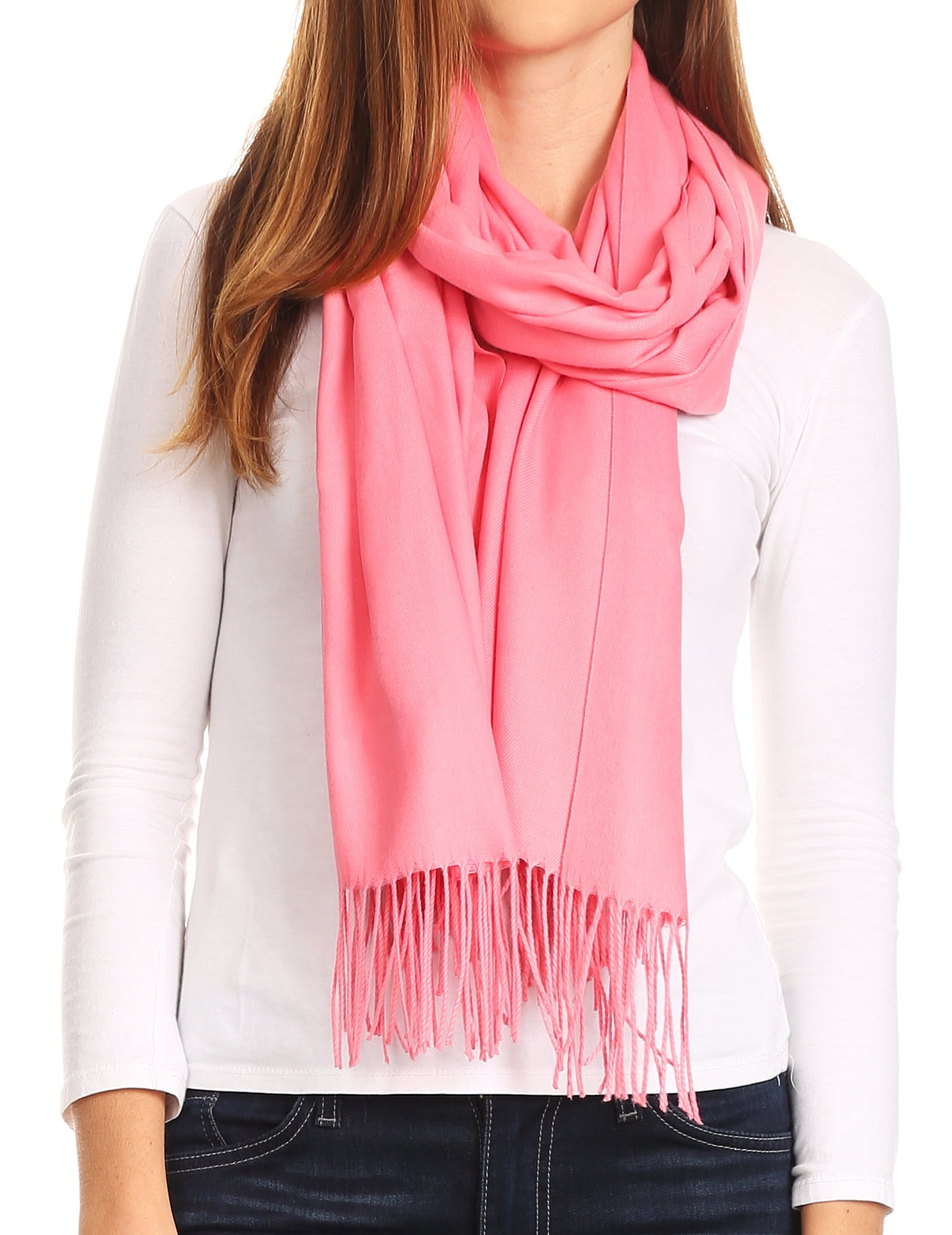 coral cashmere scarf