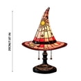 thumbnail image 3 of Tiffany-Style Imitation Stained Glass Witch Hat Table Lamp, 11.81" Vintage Imitation Glass Small Desk Light, Spooky Halloween Handicraft Lamp for Bedroom Living Room Mantel Home Decor, 3 of 5
