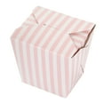 thumbnail image 6 of Bio Tek 26 oz Square Pink and White Stripe Paper Noodle Take Out Container - 4" x 3 1/2" x 4" - 200 count box, 6 of 11