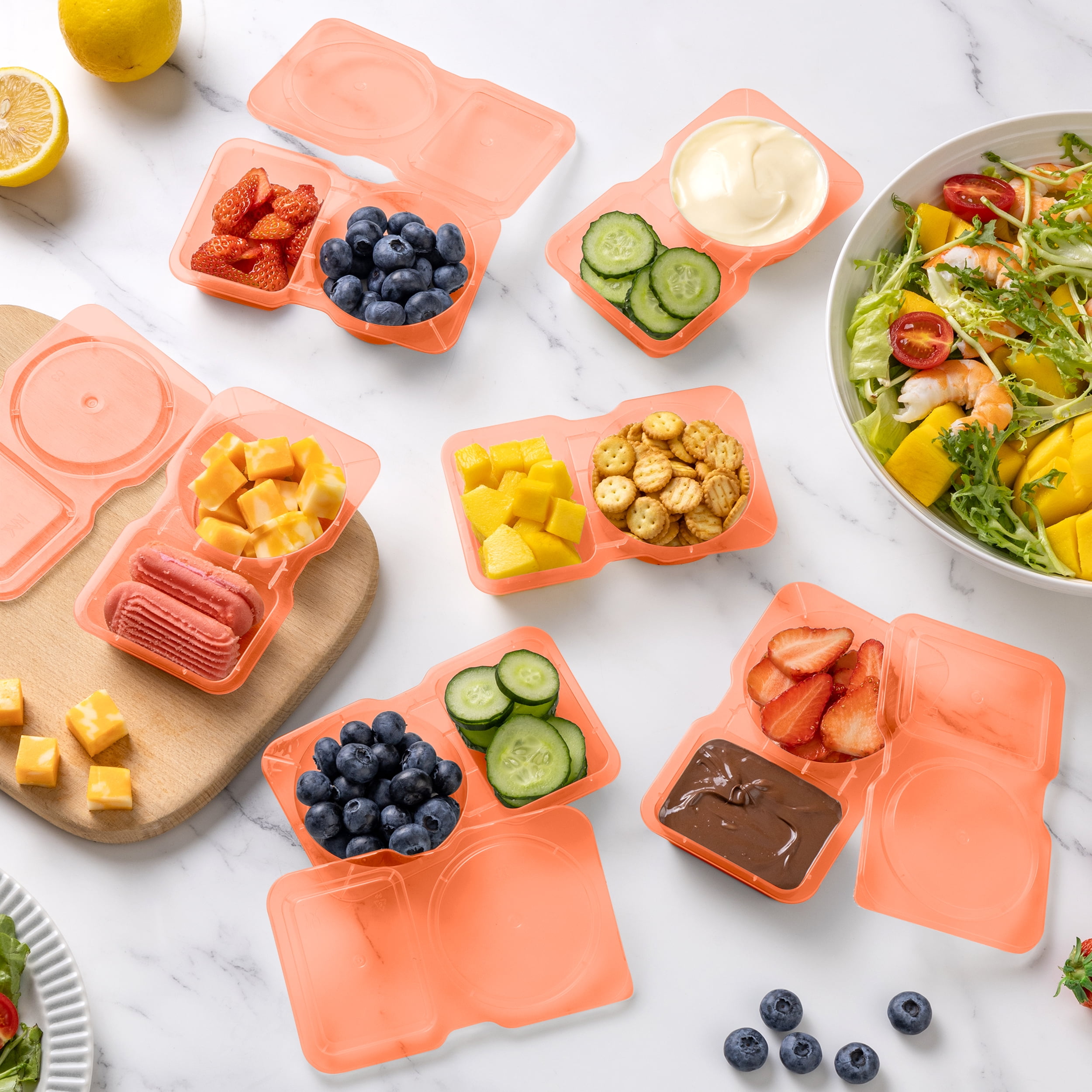 CWC 30PC 2 COMPARTMENT SNACK BOX Pink - Walmart.com