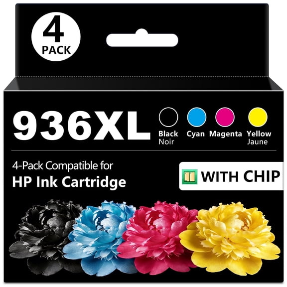936XL 936E 936 Ink Cartridge 4 Pack Compatible for HP Officejet Pro 9125e 9120e 9730e 9135e 9130e 9125 9120 9130 9730 9135 9122 9128 Printer