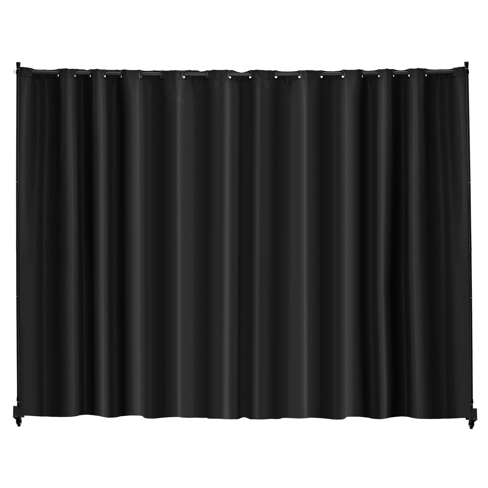 Room Divider with Wheels 121.5x17.7x96.7 Inch 180g Polyester Fabric PA Coating Carbon Steel Frame Lockable Casters for Bedroom Office Privacy