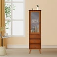 thumbnail image 5 of 5-Tier Bamboo Storage Cabinet Narrow Tall Cabinet Freestanding Cabinet for Living Room, 5 of 12