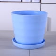 thumbnail image 2 of Flower Pot Flexible Round Modern Planter with Removable Tray for Gardening Office Balcony Sky Blue XL, 2 of 2