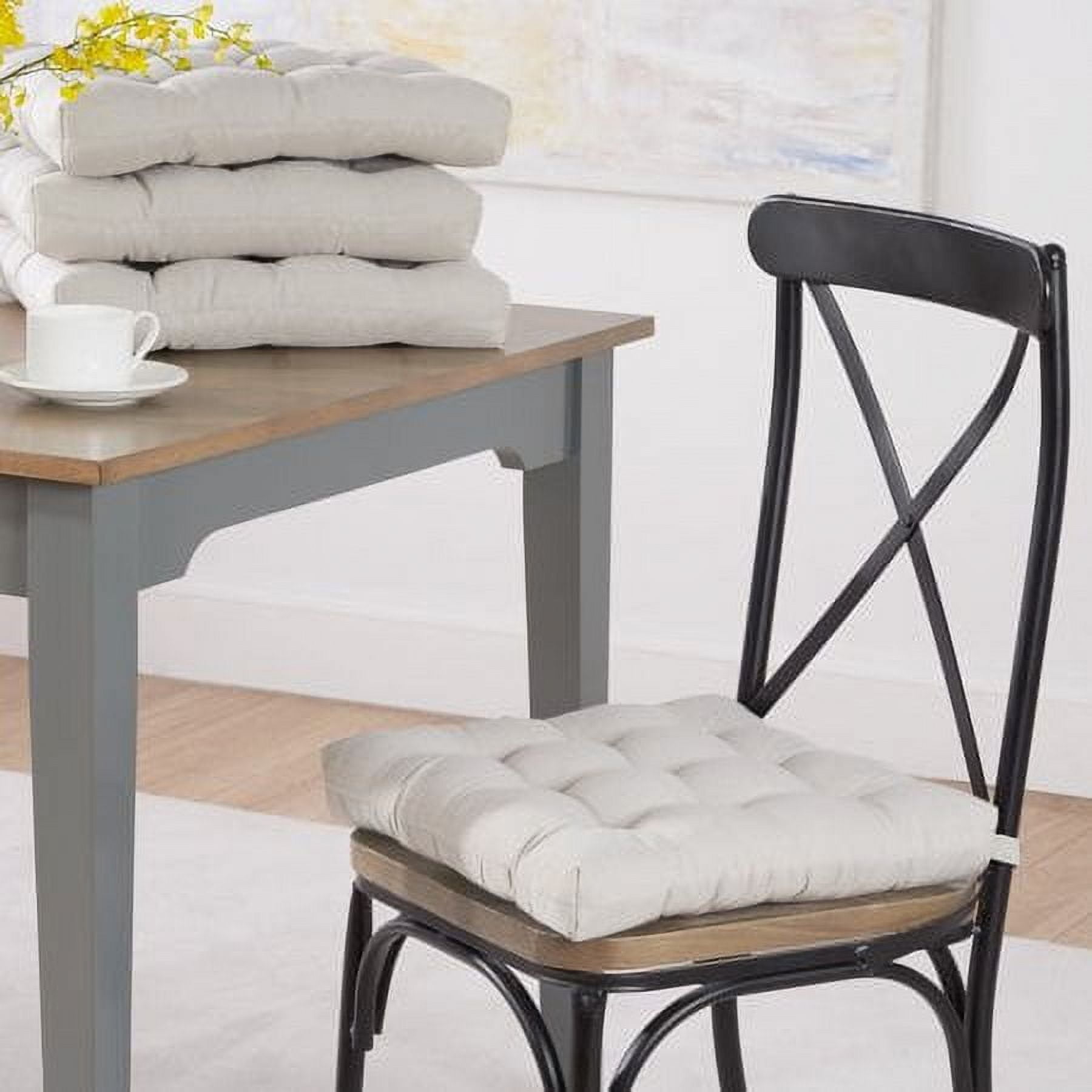 (2 pack) Mainstays Chair Seat Pad, Silver, 1-Piece, 15.5 in x 16 in
