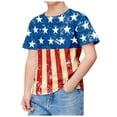 thumbnail image 4 of Gubotare Little Girls Shirts Kid 4th of July T-Shirts Boys Girls American Flag Shirt Patriotic Top Short Sleeve Tees 8T 9T,Blue 8-9 Years, 4 of 4
