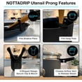 thumbnail image 5 of Nottadrip Silicone Spoon Rest for Stove Top - Kitchen Spoon Rest for Countertop, Ladle Holder, All in 1 Serving Station, Elevate Handles, Drip to Tray, Mess Free - 3PC Set No Trivet - Black, 5 of 5