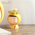 thumbnail image 3 of Toystoory Dibujos animados creativos Cabeza grande Muñeca Arte Maceta Linda Chica de dibujos animados Planta suculenta Maceta Escritorio Artesanía Bonsai Decoración del hogar No.1 Toystoory HA026773-01, 3 of 6